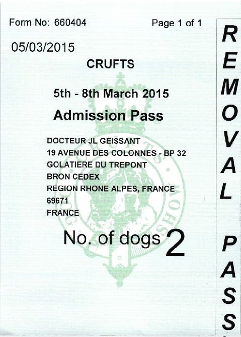 Golatière du Trépont - 201.02.21_ EN ROUTE POUR CRUFTS 2015